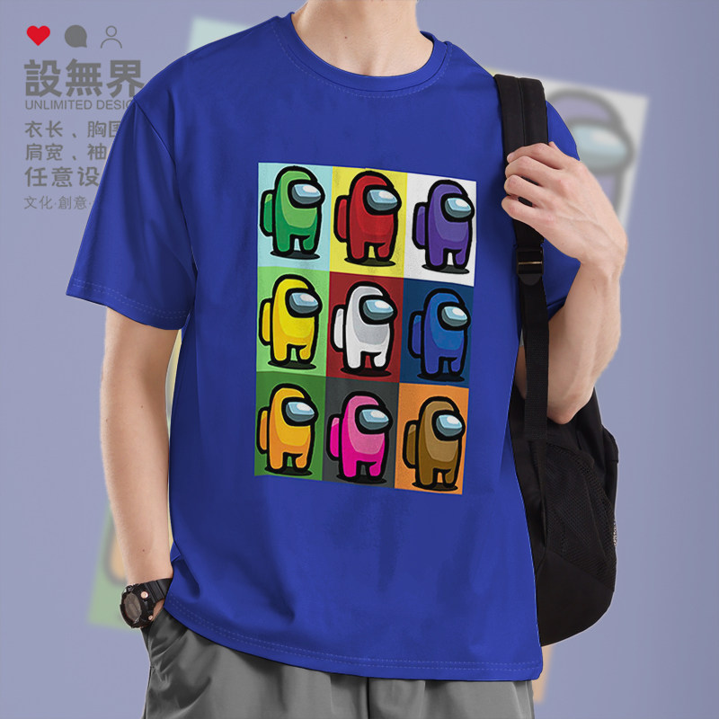 Amongus太空狼人杀多人游戏周边短袖T恤男女宽松上衣000A设 无界