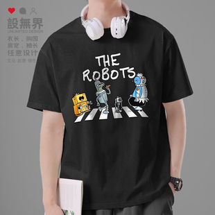动画飞出个未来班德机器人们短袖T恤男女卡通图案体恤0010设 无界