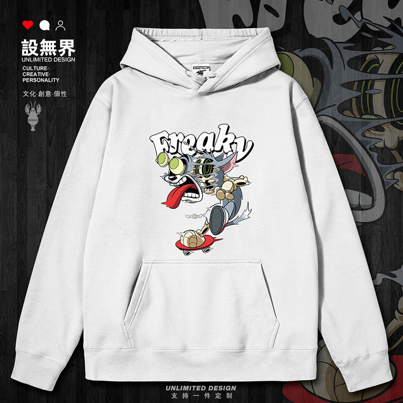 猫和老鼠夸张荒诞Freaky滑板卫衣
