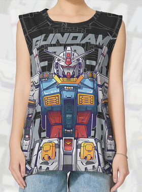 机动战士元祖高达联邦白色恶魔大码速干背心男装女装0015设 无界