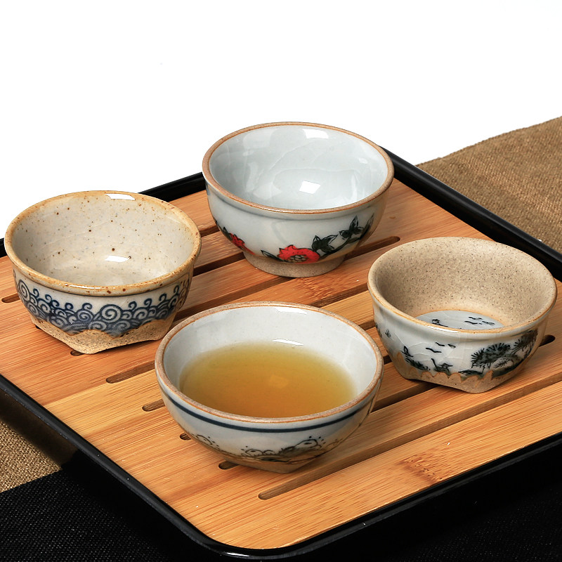 汉陶张生釉下彩茶杯陶瓷单个品茗杯主人杯个人专用功夫茶具单茶杯