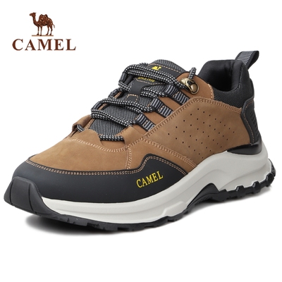 骆驼秋季户外运动头层牛皮休闲鞋