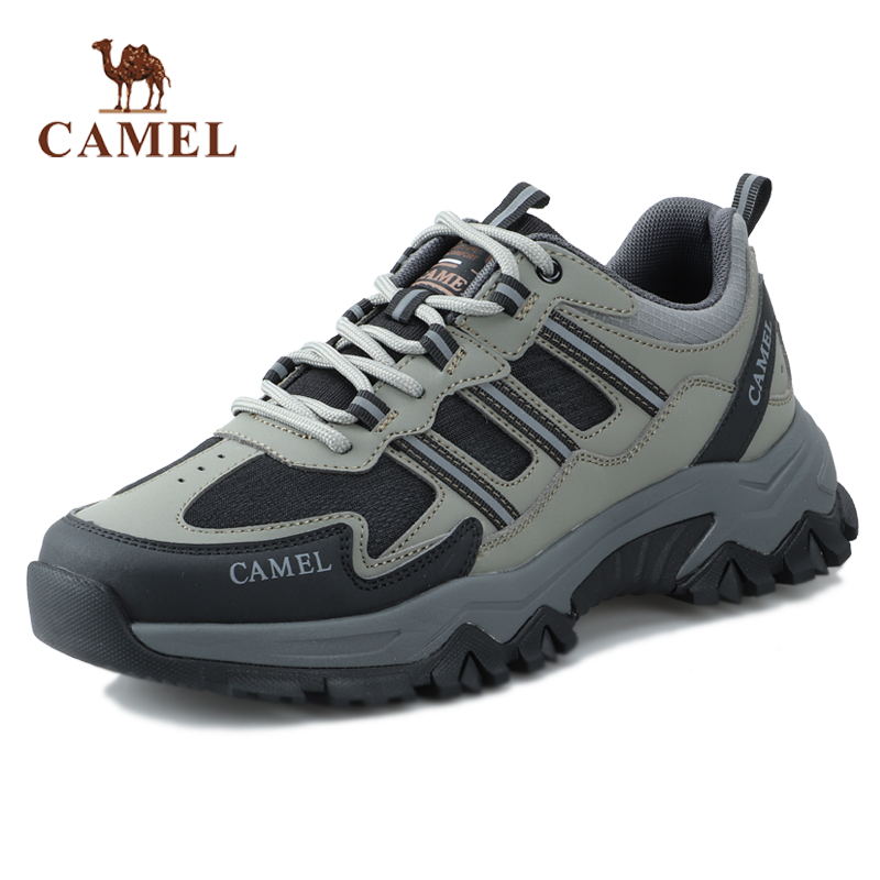 骆驼夏季运动圆头休闲鞋软底透气