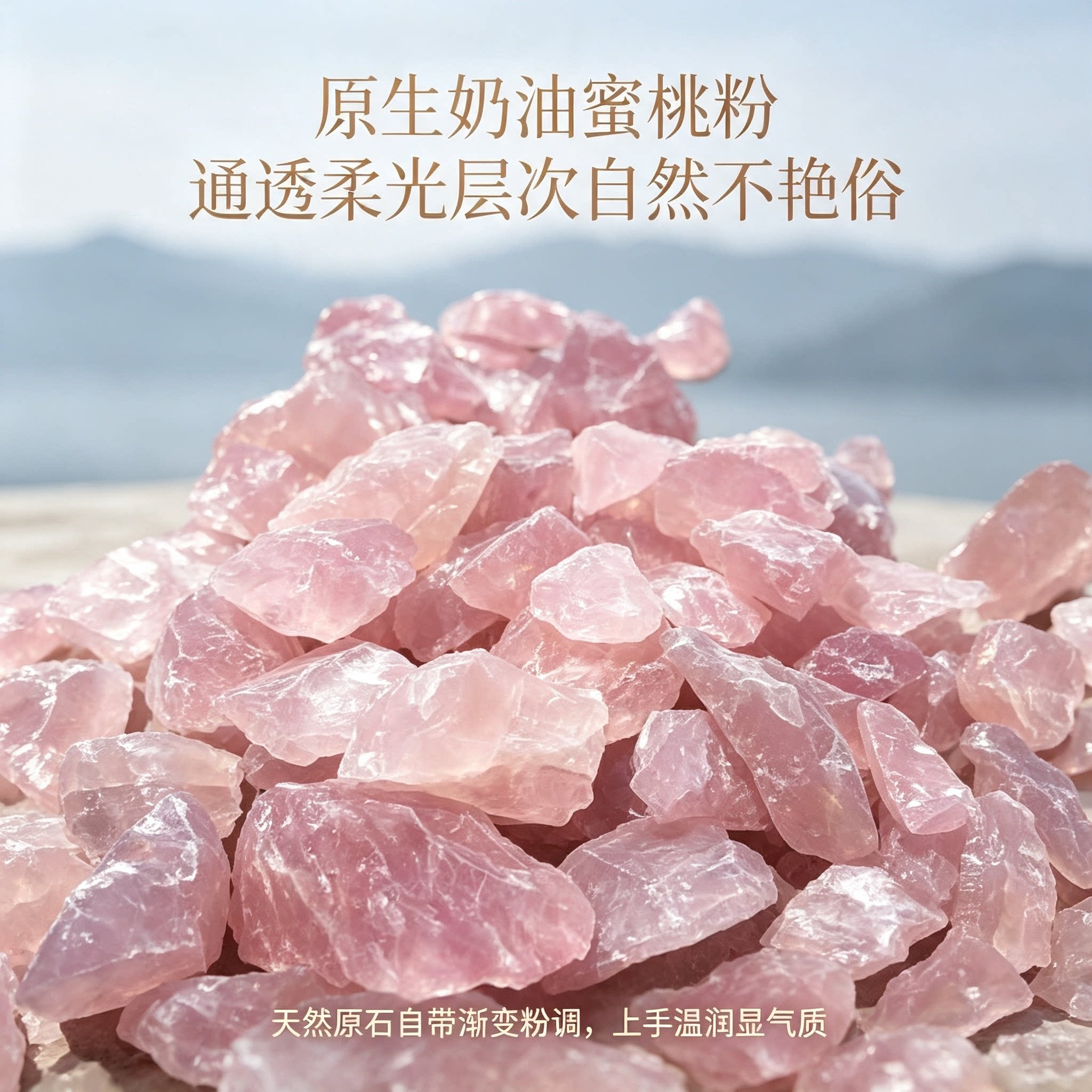 亲宝水晶天然粉晶多款可选马粉莫粉星光粉冰种粉手镯手链项链吊坠