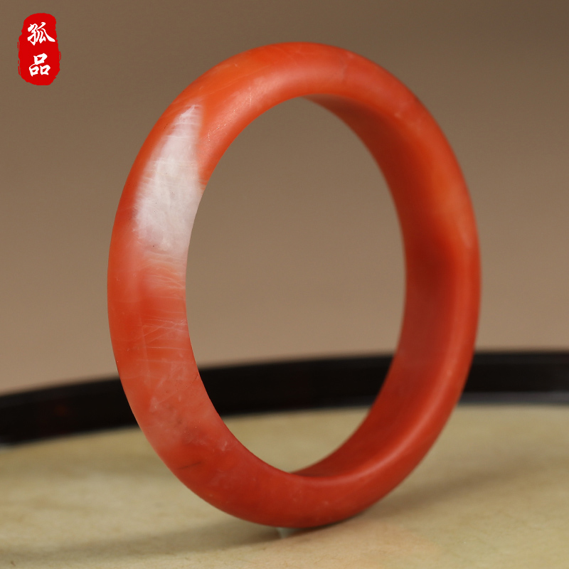 红白料保山柿子红南红玛瑙手镯