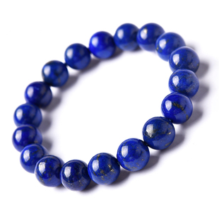 青金石手串亲宝水晶老矿料宝蓝级散珠单圈蓝色手链男女款