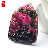 孤品 沁虹凝翠·冰种西瓜碧玺吊坠亲宝水晶项坠饰品礼物女男款