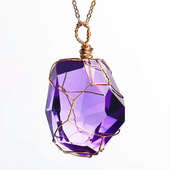 巴西天然紫水晶吊坠原石女款 项链亲宝水晶饰品礼物