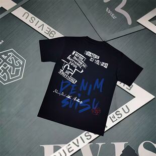 福神短袖男士 潮2026新款海鸥字母涂鸦印花纯棉时尚百搭休闲T恤女