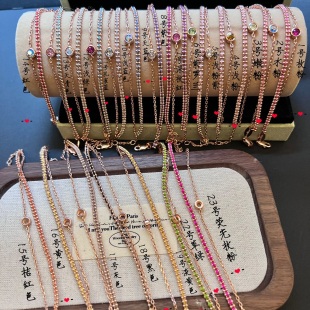 空托华子托DIY编织红绳双层手链手饰轻奢风优雅玫瑰金ss19