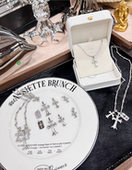 施家元 素DIY十字架吊坠项链空托自由组合手工礼物简约礼物