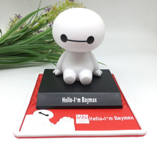 创意大白摇头公仔汽车摆件弹簧可爱大白车载内装 饰品车饰玩具玩偶