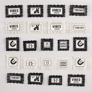 手缝布贴缝补衣服帖字母图案裤子补丁贴小号刺绣百搭时尚装饰皮标