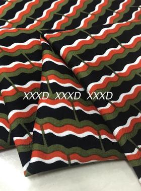 XXXD高密针织纯棉印花条纹弹力面料春秋冬款全棉服装手工diy布料