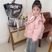 男女童冬装 2025新品 加厚儿童羽绒服爱心宝宝面包服连帽小中童短款
