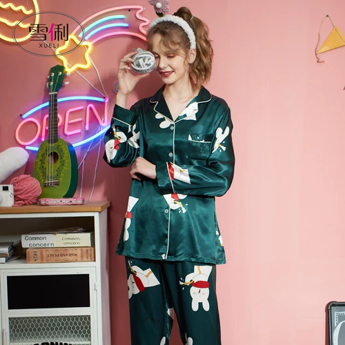 Шелковая осенняя пижама, лонгслив, комплект, коллекция 2023, премиум класс, популярно в интернете