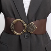 秋冬百搭女士装 饰腰封配大衣外套连衣裙复古民族风束腰松紧宽腰带