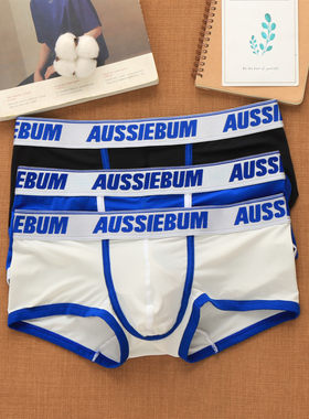 aussiebum士网孔内裤低腰时尚透气网窝字母青年平角裤