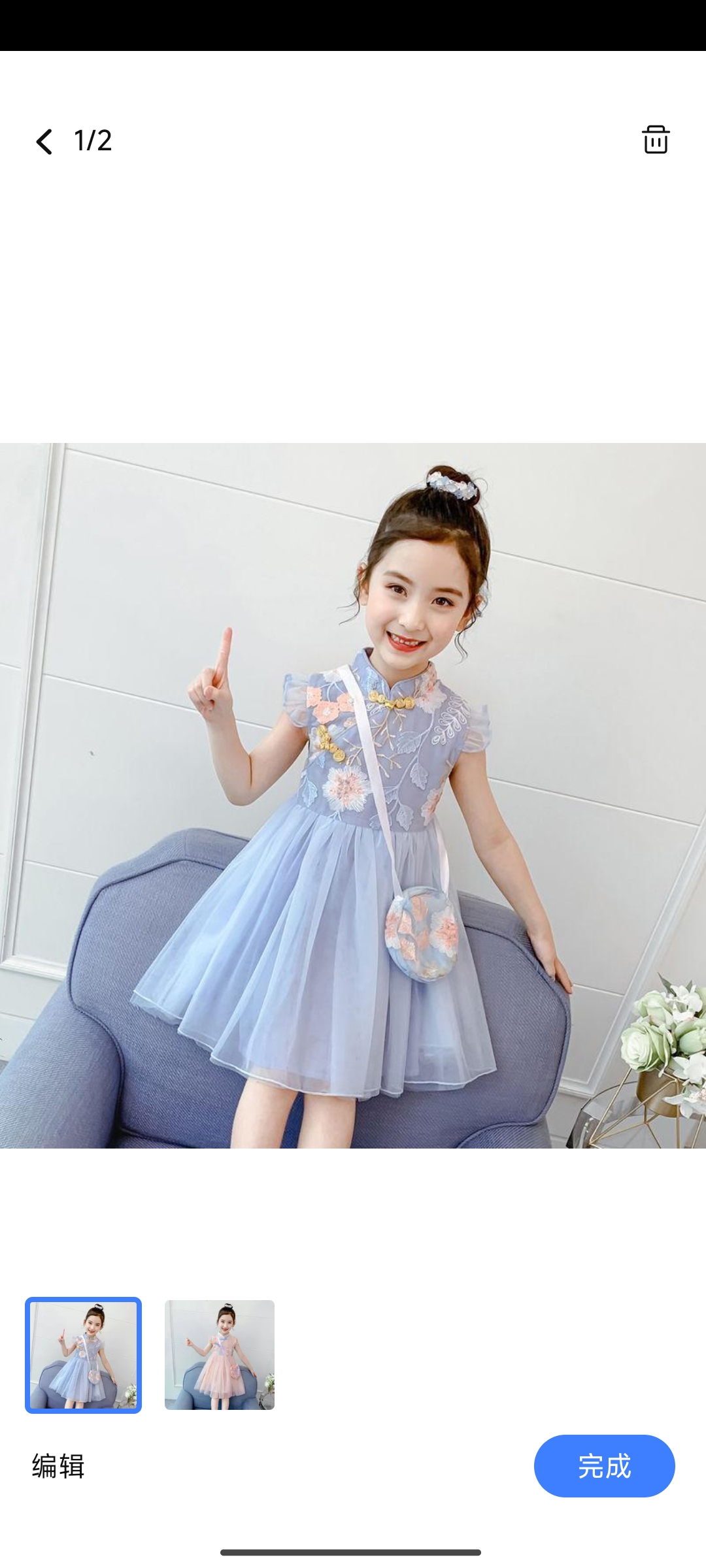 女童连衣裙夏装2025新款儿童公主裙汉服裙子女孩旗袍夏季国风清新