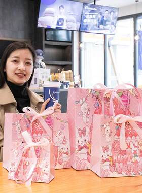 生日节快乐礼品手提袋大号购物袋袋装幼儿园女孩生日DEZ日礼回礼