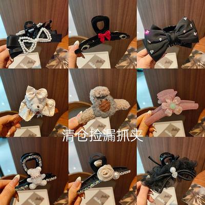 水钻韩版蝴蝶结抓夹发饰抓夹日韩