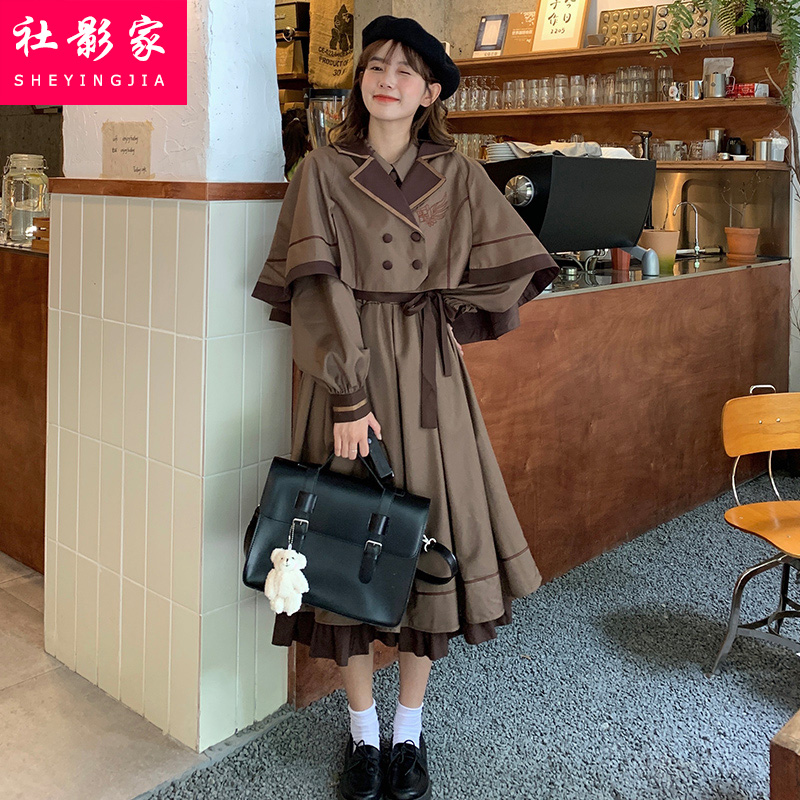 甜美jk连衣裙少女2025春秋新款初中高中学生收腰日常Lolita长裙子