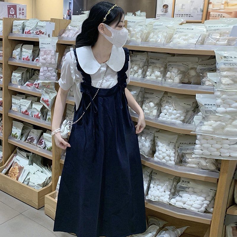 日系背带裙套装女夏季2025新款初高中学生气质小清新连衣裙两件套