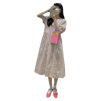 甜美短袖连衣裙少女夏装