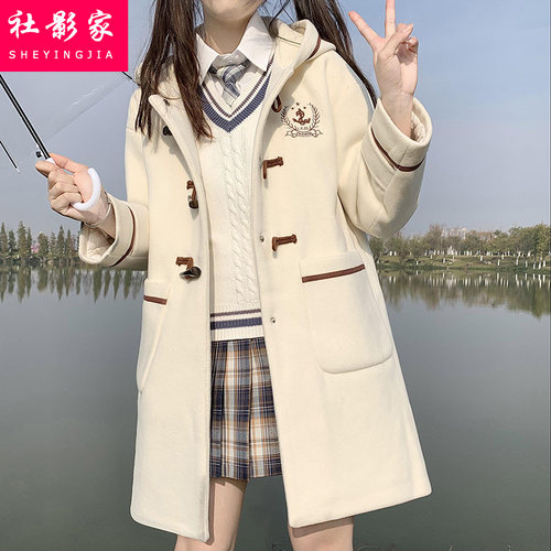 冬装新款日系呢子大衣外套女学生