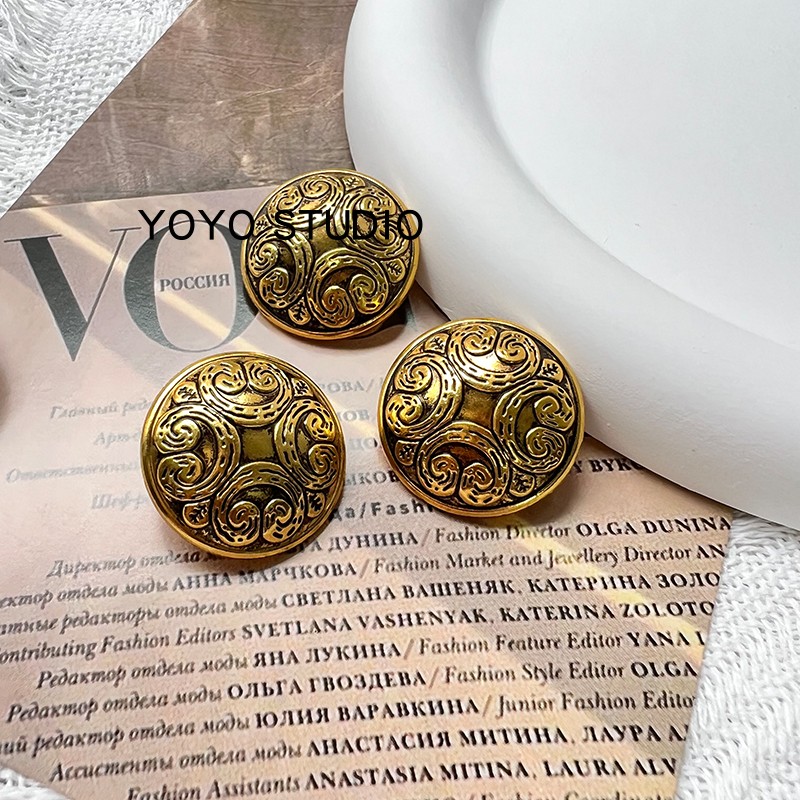 花纹古铜复古金属纽扣