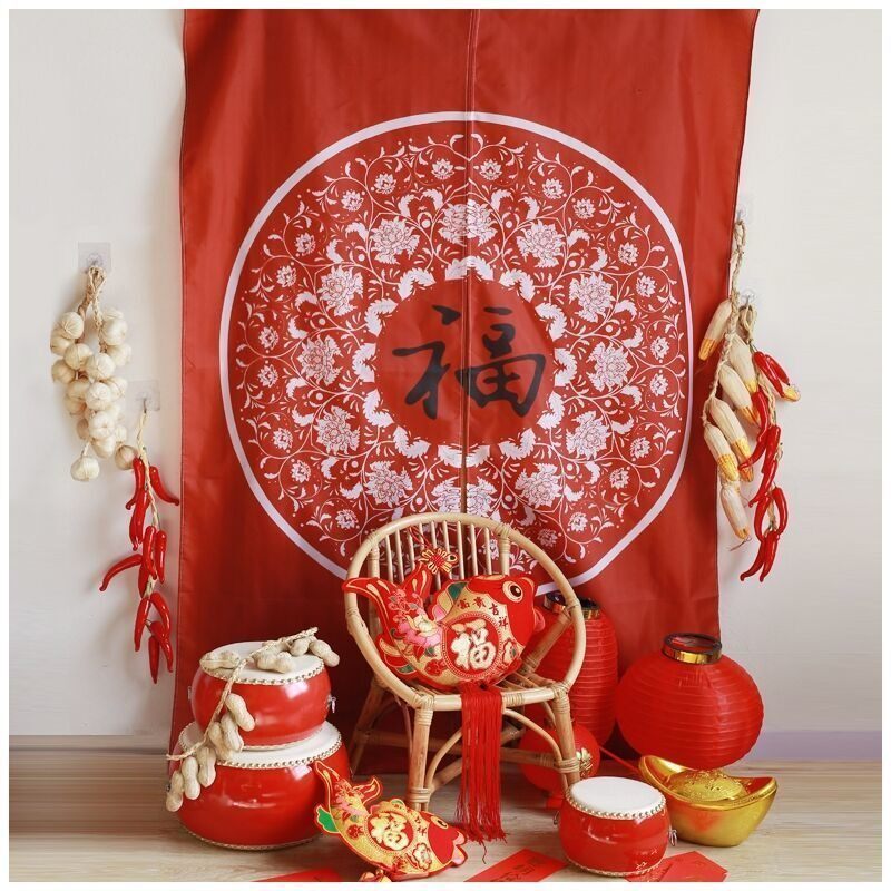 儿童摄影道具百天宝宝主题虎头帽新年喜庆灯笼摆挂件影楼拍照背景