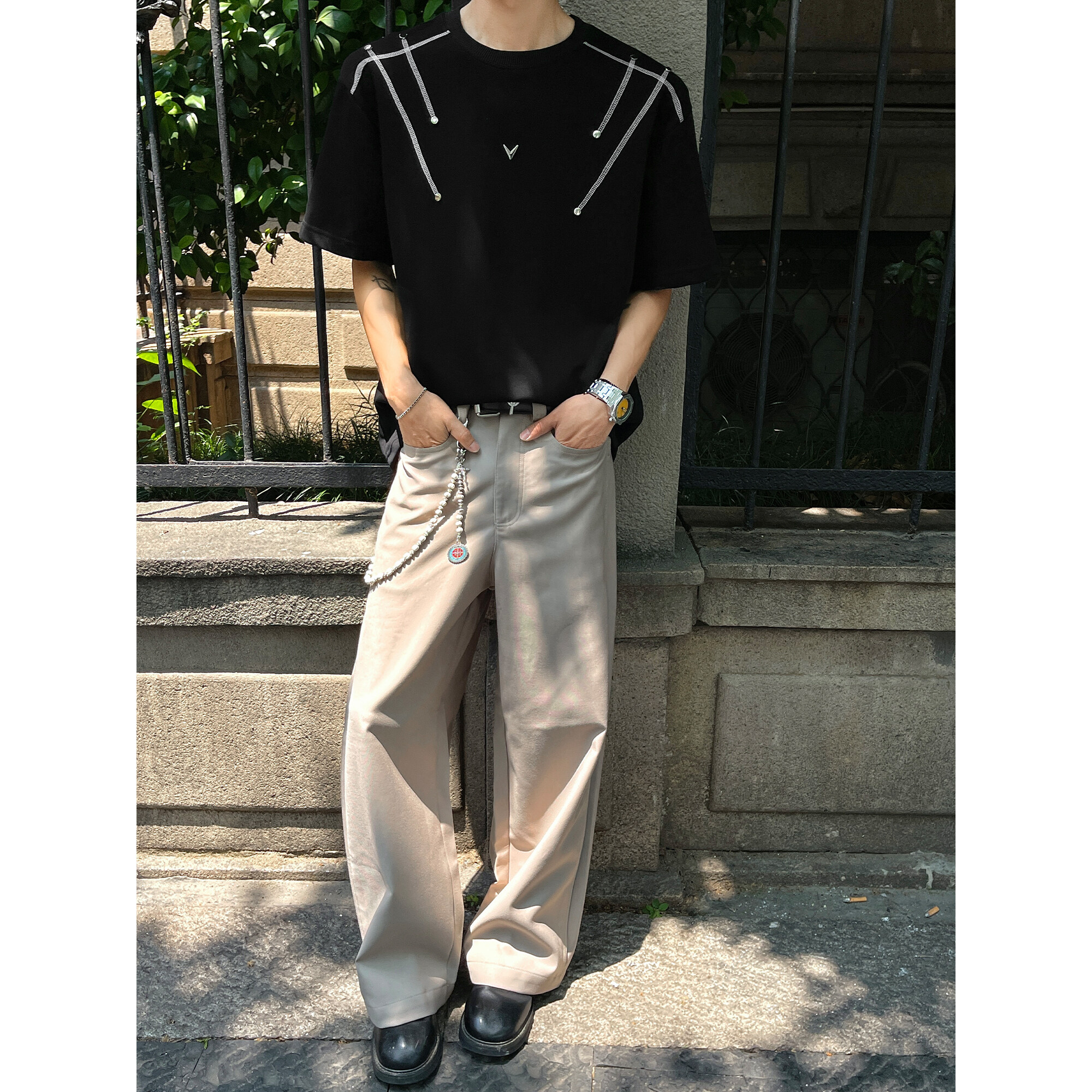 重磅设计感短袖T恤男夏季
