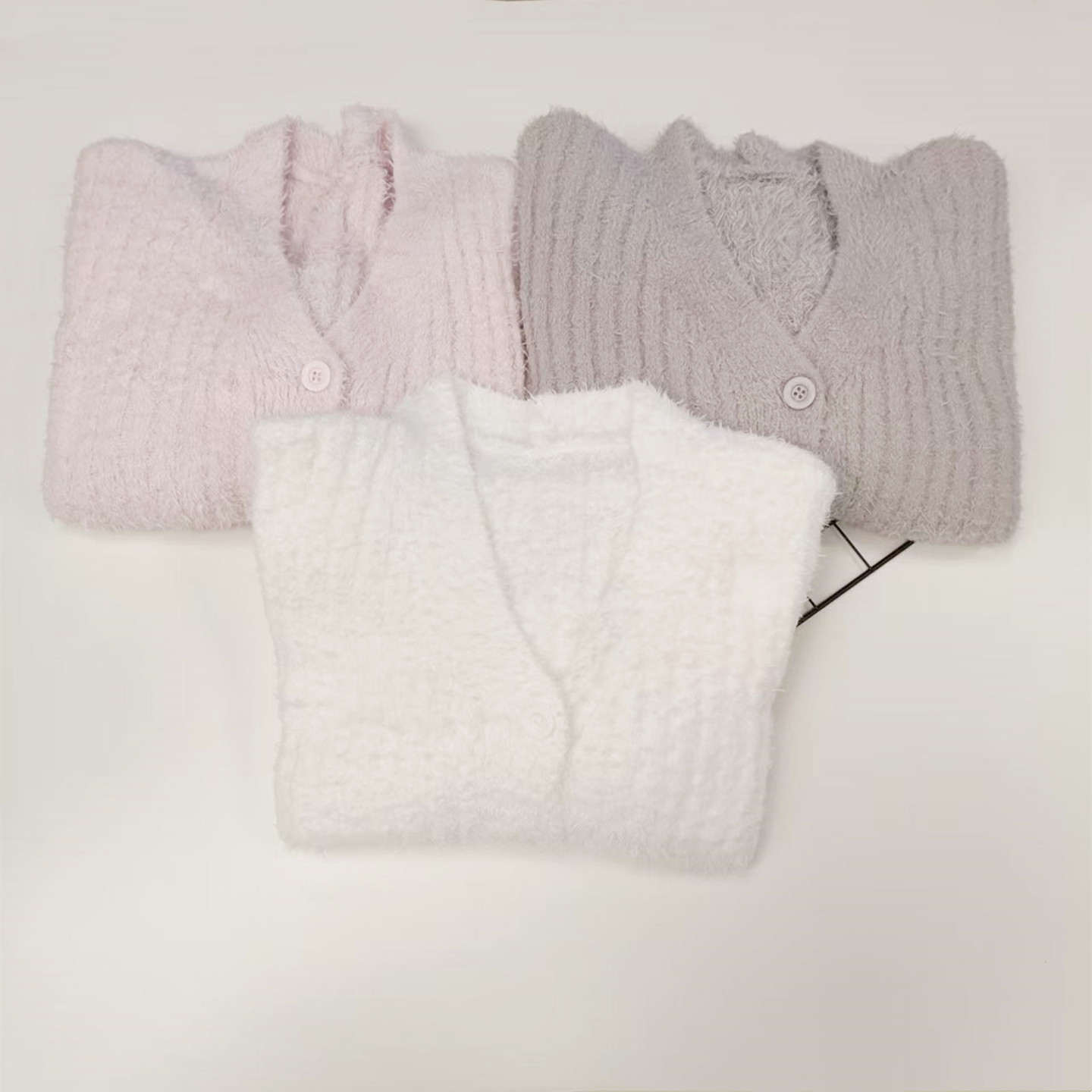 冬季新款女士软绵绵兔绒绒长袖开衫上衣+家居长裤