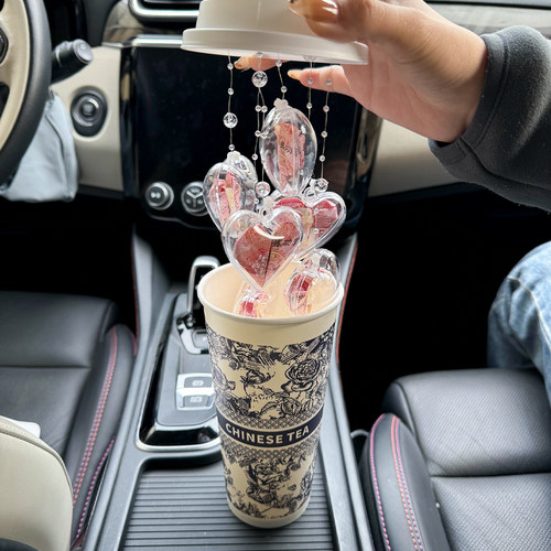diy情人节爱心风铃奶茶杯
