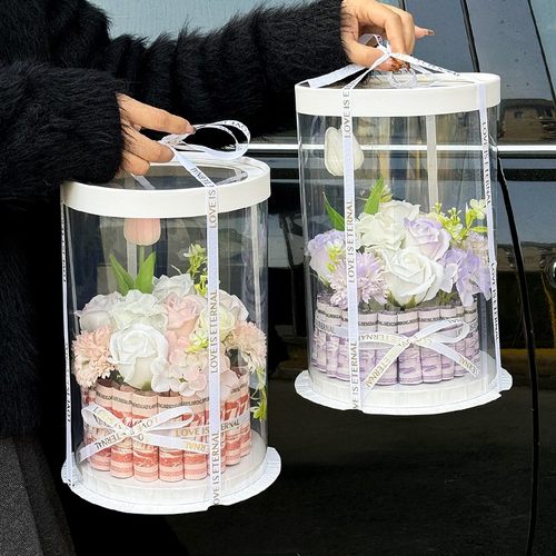 情人节diy有钱花蛋糕花束
