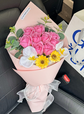 【广志送美伢同款花束】创意玫瑰仿真香皂花送女友老婆生日礼物