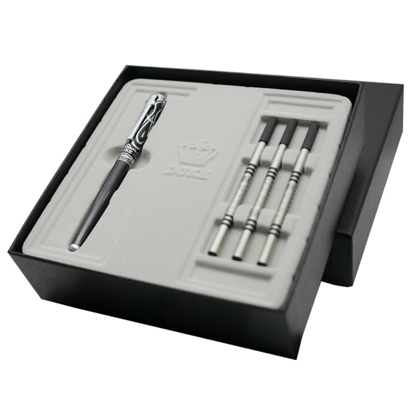 독일 공작 서명 펜 금속 젤 펜 검정 물펜 남성과 여성 비즈니스 사무실 고급 서명 라운드 보석 펜 기념 조각 선물 세트 선물 개인 맞춤 로고