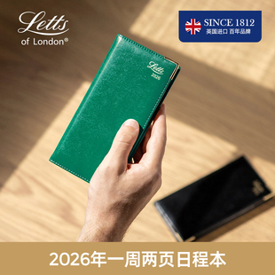 一周两页横排版 英国进口Letts Lexicon莱斯康手帐本迷你可爱A6slim四开笔记本记事本 2026年周计划日程本