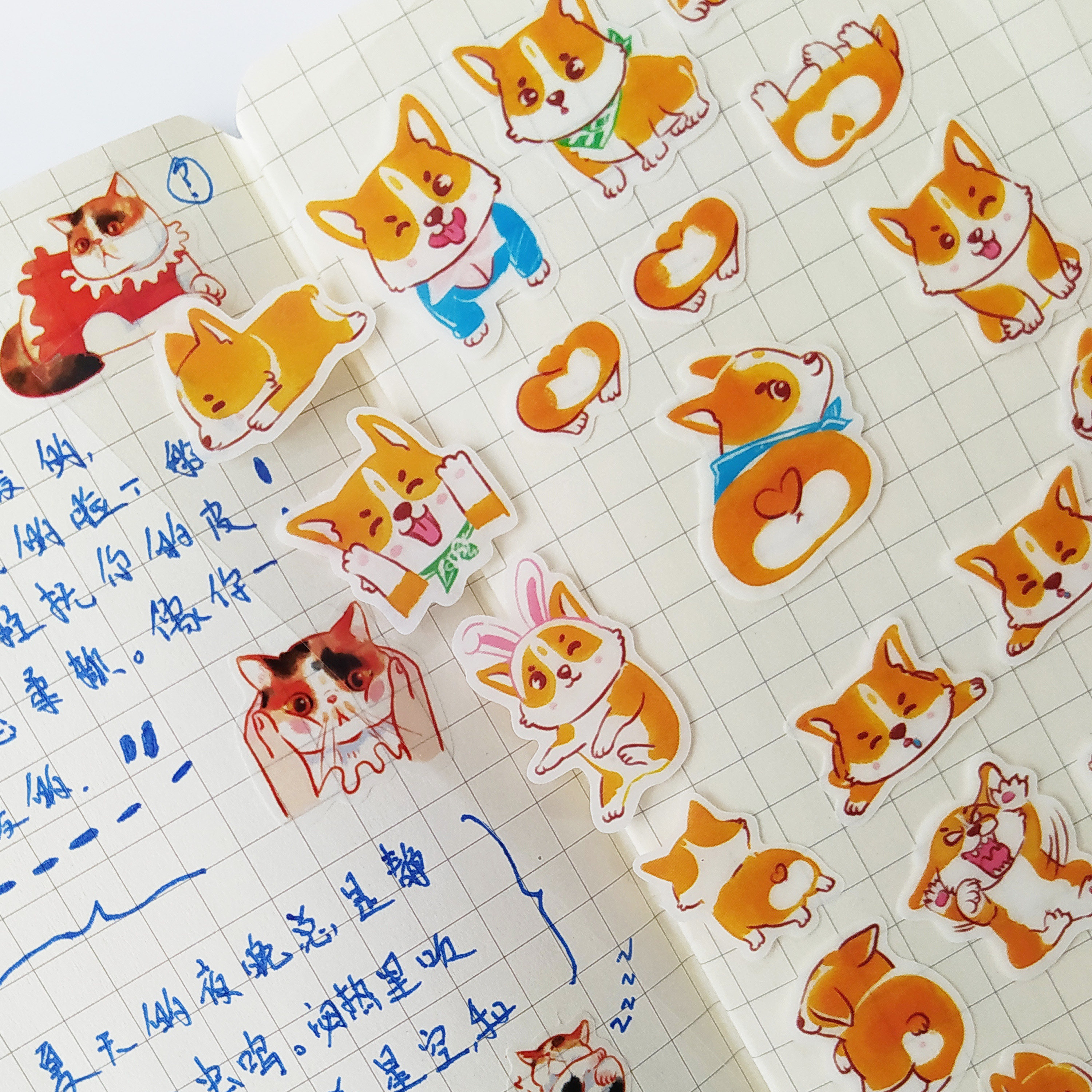 狗狗贴纸柯基萌宠ins风可爱少贴纸/立体贴纸