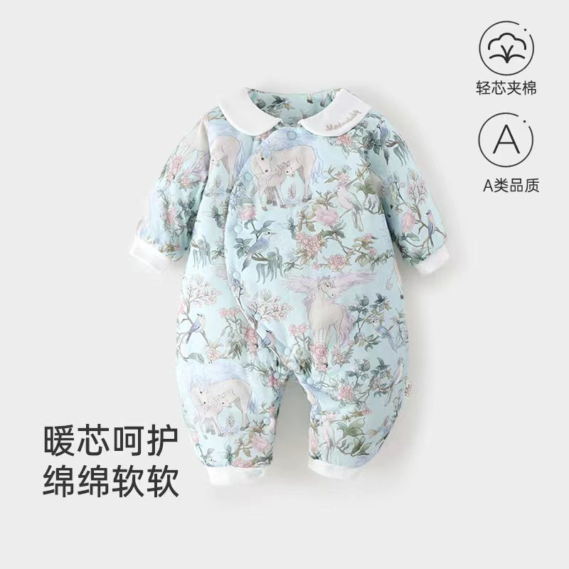 婴儿夹棉连体衣纯棉A类无骨保暖秋冬宝宝棉衣新生儿哈衣贴身爬服,童装/婴儿装/亲子装,连身衣/爬服/哈衣,淘宝优惠券,粉丝福利购,淘宝优惠卷