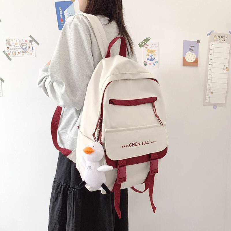 韩版ins书包女大容量高中学生双肩背包