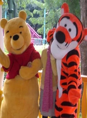 维尼熊跳跳虎卡通人偶服装老虎行走人偶服装卡通人物表演服装