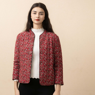 吉美羊中老年女装女士小棉袄妈妈装羊毛蚕丝内胆内穿加厚保暖外穿