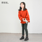 百搭秋冬装 紧身打底裤 女大童加绒加厚卫衣裤 蔡爸爸童装 1162 1008