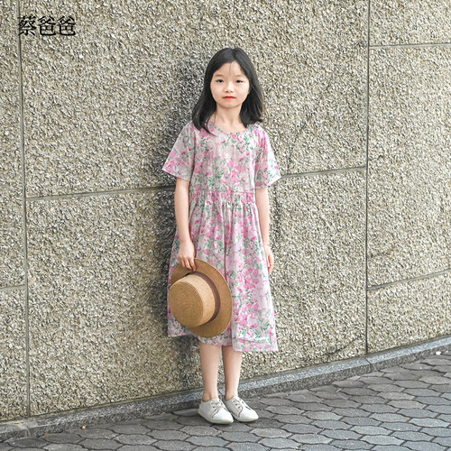 百搭夏装薄款短袖连衣裙母女装