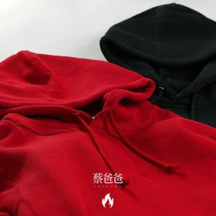 捡漏特价 加绒连帽卫衣青少年 A99 大码 蔡爸爸中国红男女卫衣情侣款