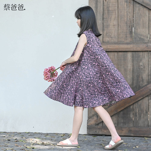 夏装女童薄款圆领无袖背心裙