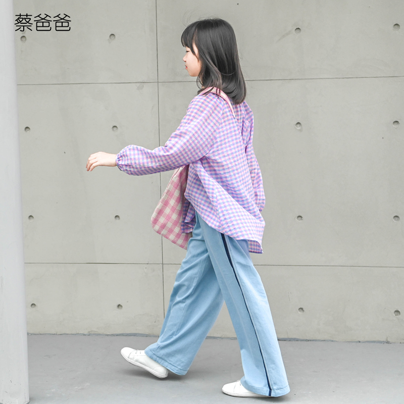 防晒衣女童夏装轻薄长袖格子衬衫