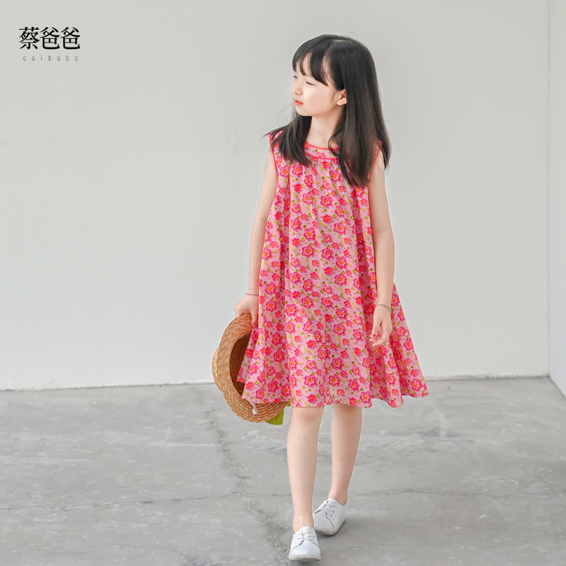 女连衣裙夏红色碎花连衣裙子