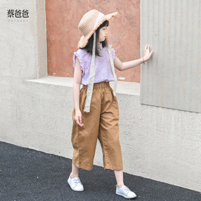 背心夏花边领碎花背心